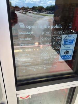 Store hours.