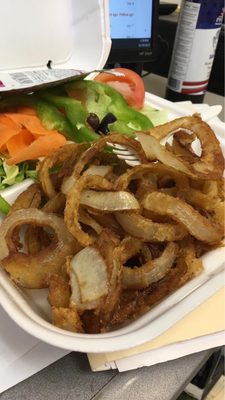 Floppy, greasy, nasty unbattered onion rings