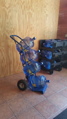 Inside bottled water ready to be transported.