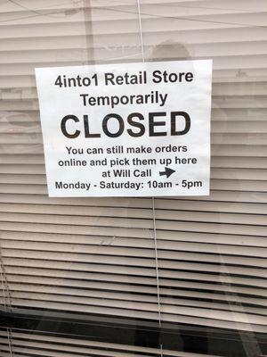 As of 1/19/18. Storefront is closed.