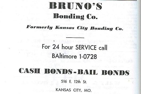 Old Ad!  We are the oldest bonding company in Kansas City!