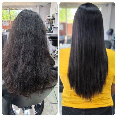 Keratin treatment before and after