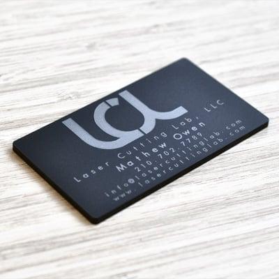 Laser Engraved Matte Black Acrylic Business Cards