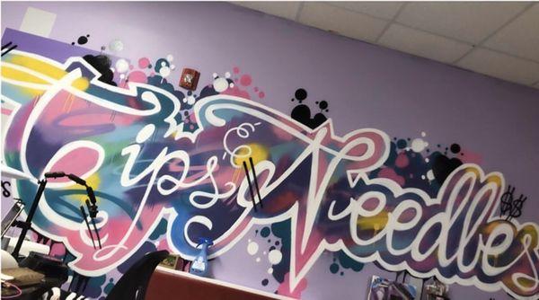 Our graffiti in our shop done by local artist Alex