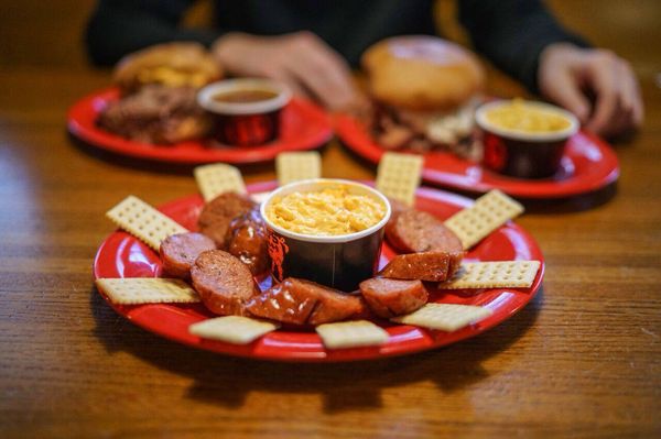 Smoked sausage and pimento cheese appetizer