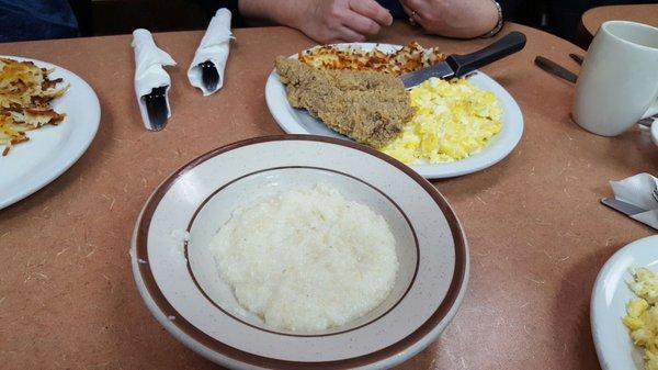 Real chicken fried steak and eggs!  ($8.55)