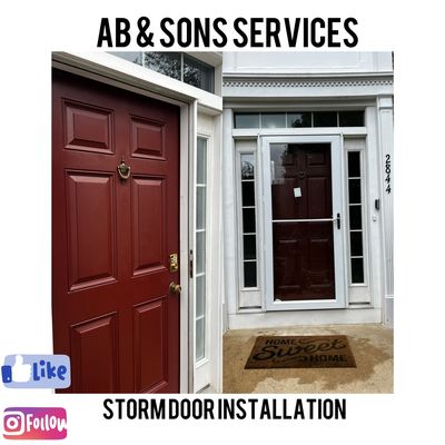 Storm door installation