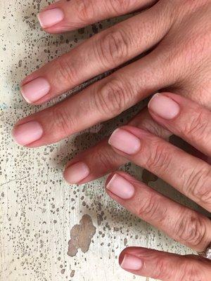 Natural nails after gel removal . No damage