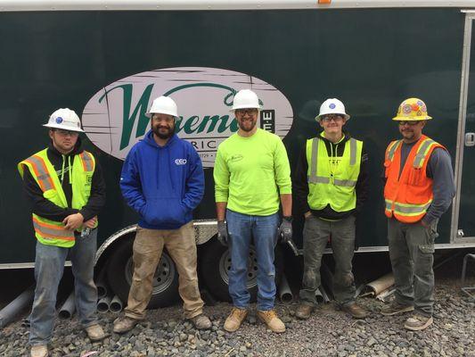 Here's a photo of part of our team! They are working on the beautiful, brand new Sky Lakes CHC building.