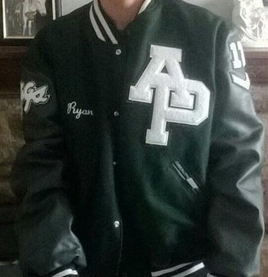 The great varsity jacket I got from here!