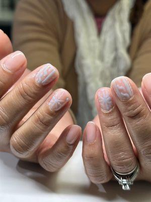 Natural BIAB Manicure (Builder in A Bottle) with nail art