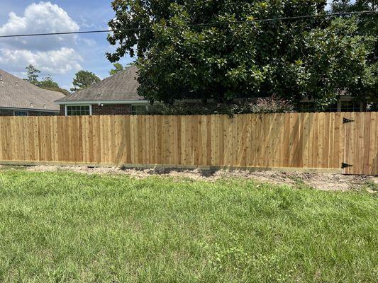 6 Foot Tall Cedar Privacy Fence With Baseboard