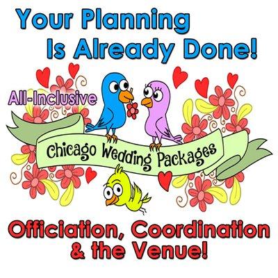 Pre-planned all-inclusive wedding packages up to 300 guests. Save Save Save!  Go To ChicagoWeddingPackages.com