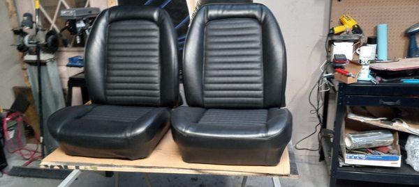 Custom seat upholstery was ordered and installed by us here at Rebel Rides.