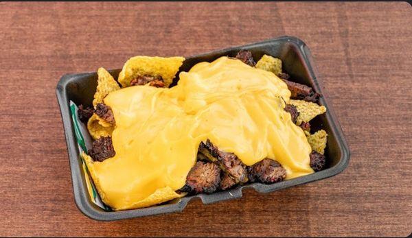 Here is what they advertise on their site for the brisket nachos.