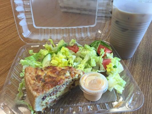 Jane Austin quiche and an iced milk tea