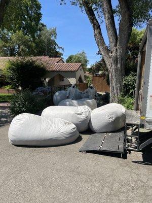 All the old removed vacuumed insulation