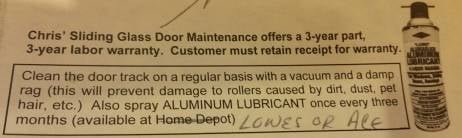 Three year parts and labor warranty - with info about maintenance!