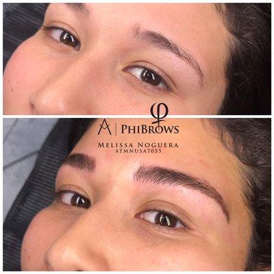 Beautiful microbladed brows for a beautiful babe! I have the best clients.