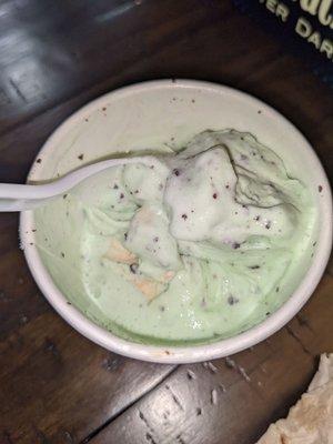 Mint chip ice cream where the plastic shards were found