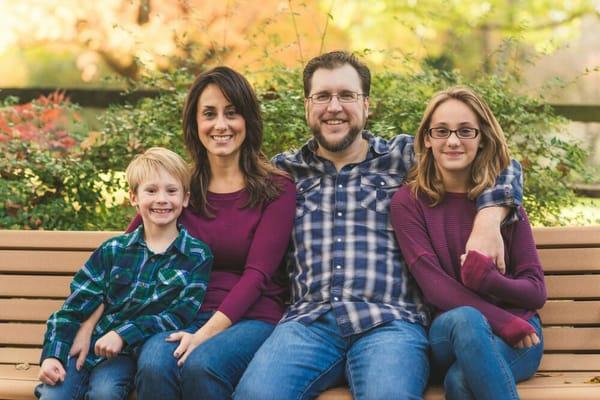 New Traditions Officiant Scott Rhoades with his family.