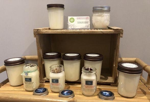 We also offer all natural, handcrafted products for beauty, wellness, and balance!