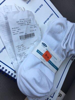 5 pack ankle socks $2.99, rang up .97!