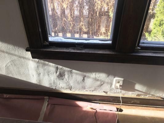 Metamorphosis Minneapolis Remodeling Contractor Paid for plaster under window to be removed & replaced. Samantha Strong only patched badly