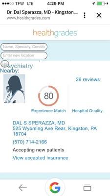 These are other reviews on the website healthgrades