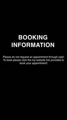 ATTENTION BOOKING INFORMATION