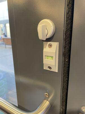 Indicator Lock on storefront door, call for service today!!