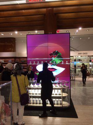 Custom made point of sale video display for Prada pop up inside Saks Fifth Ave - NY