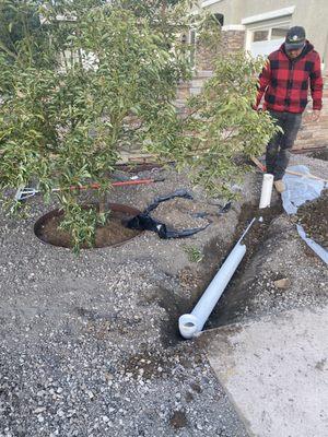 They were nice enough to extend our drain to make sure it was in the right spot.