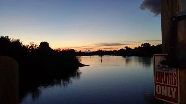 Sun set in the Historic District of Tarpon Springs.