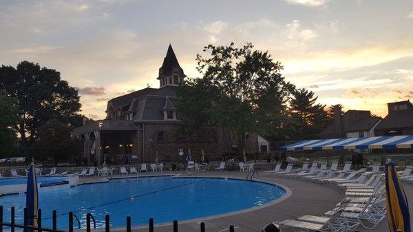 Dusk over the Bakers Bay Clubhose/pool. www.SoldByTheElliottTeam.com