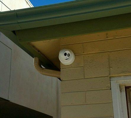 Our new cameras watching over the garage.