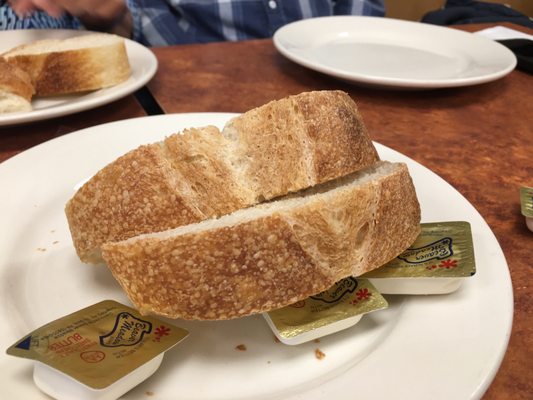 Hard crusted bread that came with the meal