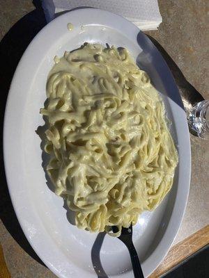 Fettucine alfredo (egg based) nothing else added special