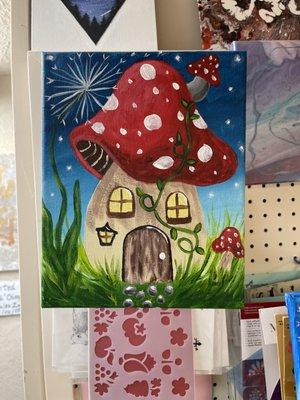 Mushroom Canvas Painting