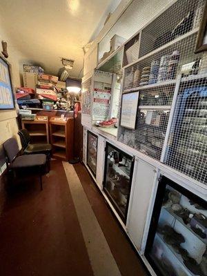 Inside the Shoe Repair shop. This Humungous Shoe Shaped Building that's 25 feet tall & 32 foot long@  The Big Shoe Repair in Bakersfield CA.