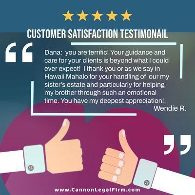 Customer Satisfaction testimonial