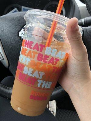 This dunkin is very inconsistent. My coffee is different every time. This is what they call "double" almond milk which costed a dollar extra