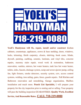 Yoeli's Handyman Home Improvement Welding & Repairs