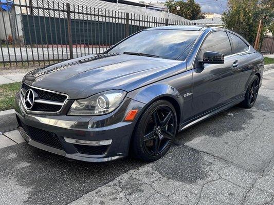 Clients 2012 Mercedes C63 left spotless after our service!