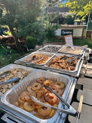 Backyard buffet spread