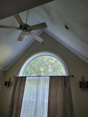 Crown molding install on a vaulted ceiling