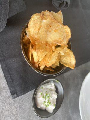 Included chips and dip