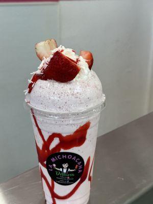 Strawberry ice cream shake