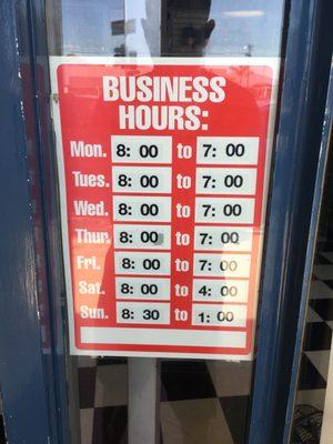 New hours