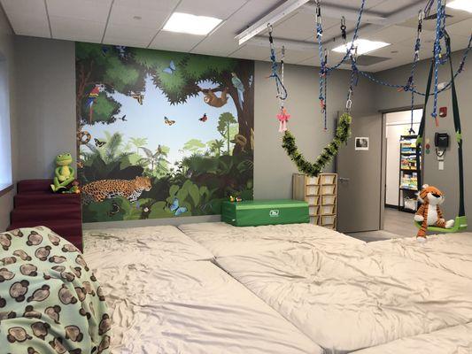 Kids can enjoy swinging like Tarzan in our "Safari" themed gym!